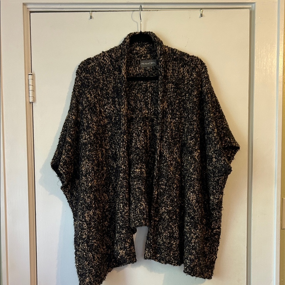 Michael Stars Women's Blackand Gold oversized Open Armed Sweater
